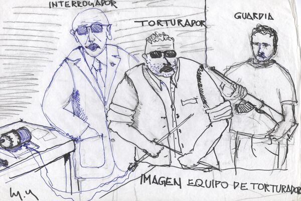 Dibujos de Miguel Montecinos sobre el centro de torturas en Villa Grimaldi - Sputnik Mundo