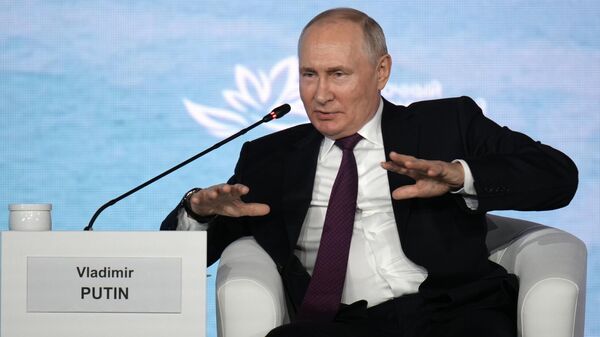 El presidente ruso, Vladímir Putin, en su intervención durante el VIII Foro Económico Oriental. - Sputnik Mundo