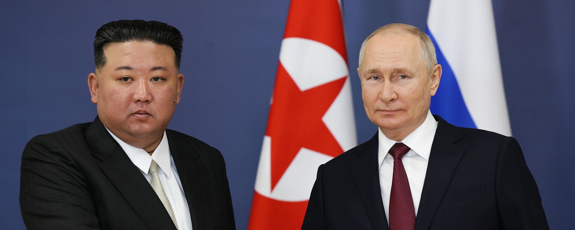 El líder norcoreano, Kim Jong-un, y el presidente de Rusia, Vladímir Putin - Sputnik Mundo, 1920, 20.09.2023