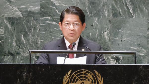 El ministro de Asuntos Exteriores de Nicaragua, Denis Moncada, se dirige a la 78ª Asamblea General de las Naciones Unidas - Sputnik Mundo