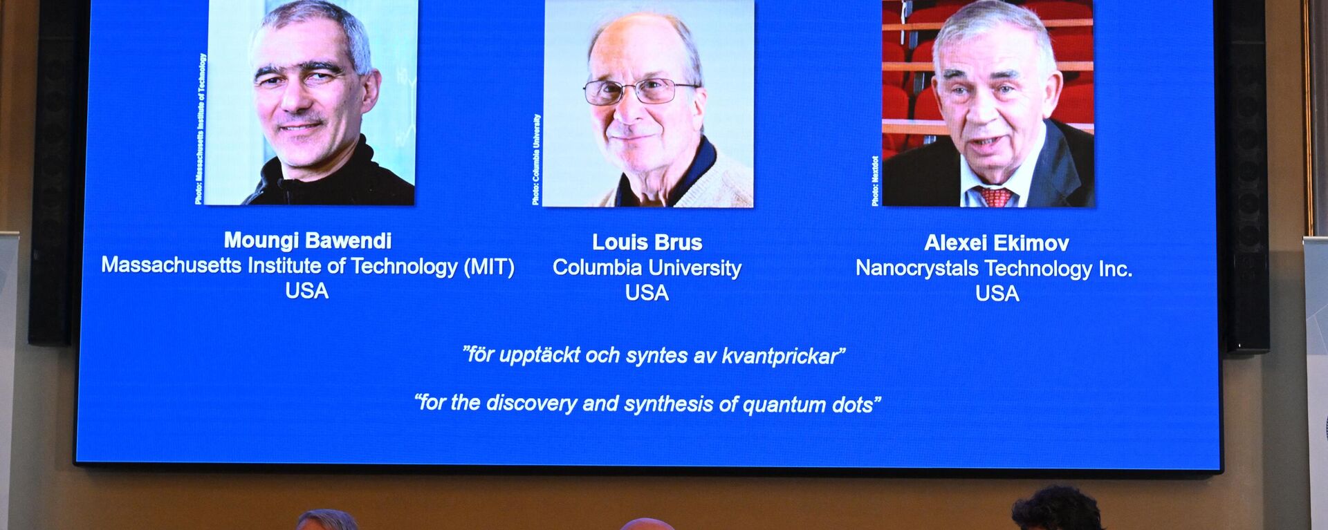 El Premio Nobel de Química 2023 fue adjudicado a los científicos Moungi G. Bawendi, Louis E. Brus y Alexei I. Ekimov  - Sputnik Mundo, 1920, 04.10.2023