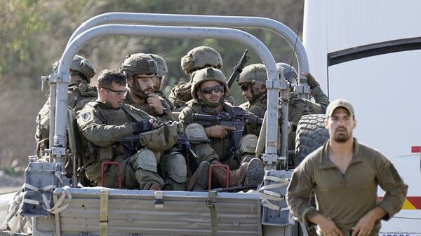 Militares israelíes durante la escalada del conflicto entre Israel y Palestina - Sputnik Mundo