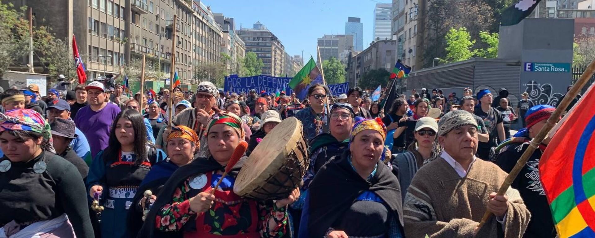 Marcha mapuche por el Día de la resistencia de los pueblos originarios en Chile - Sputnik Mundo, 1920, 10.10.2023