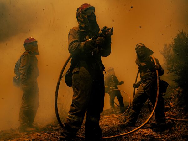 Obra del fotógrafo español Adra Pallón de la serie Fuego y ceniza, obtuvo el tercer puesto en la categoría Noticias principales. - Sputnik Mundo