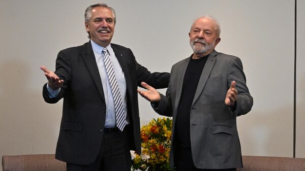El presidente de Argentina, Alberto Fernández, y el presidente de Brasil, Luiz Inacio Lula da Silva - Sputnik Mundo