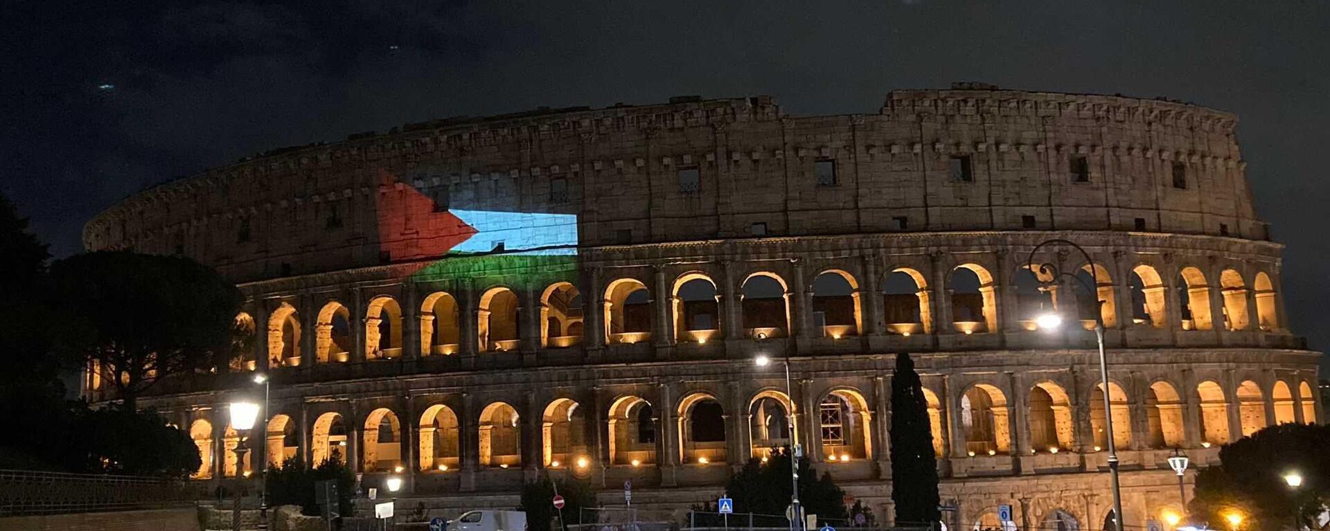 Una bandera palestina fue proyectada en el Coliseo de Roma este domingo. - Sputnik Mundo, 1920, 30.10.2023