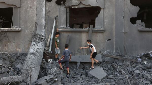 Niños en Gaza  - Sputnik Mundo