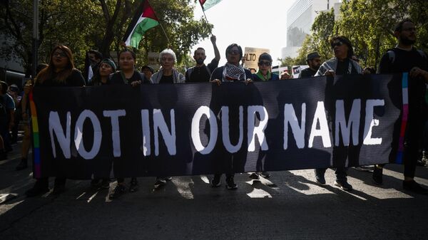 Una marcha a favor de la causa palestina, el 22 de octubre de 2023, en la Ciudad de México - Sputnik Mundo