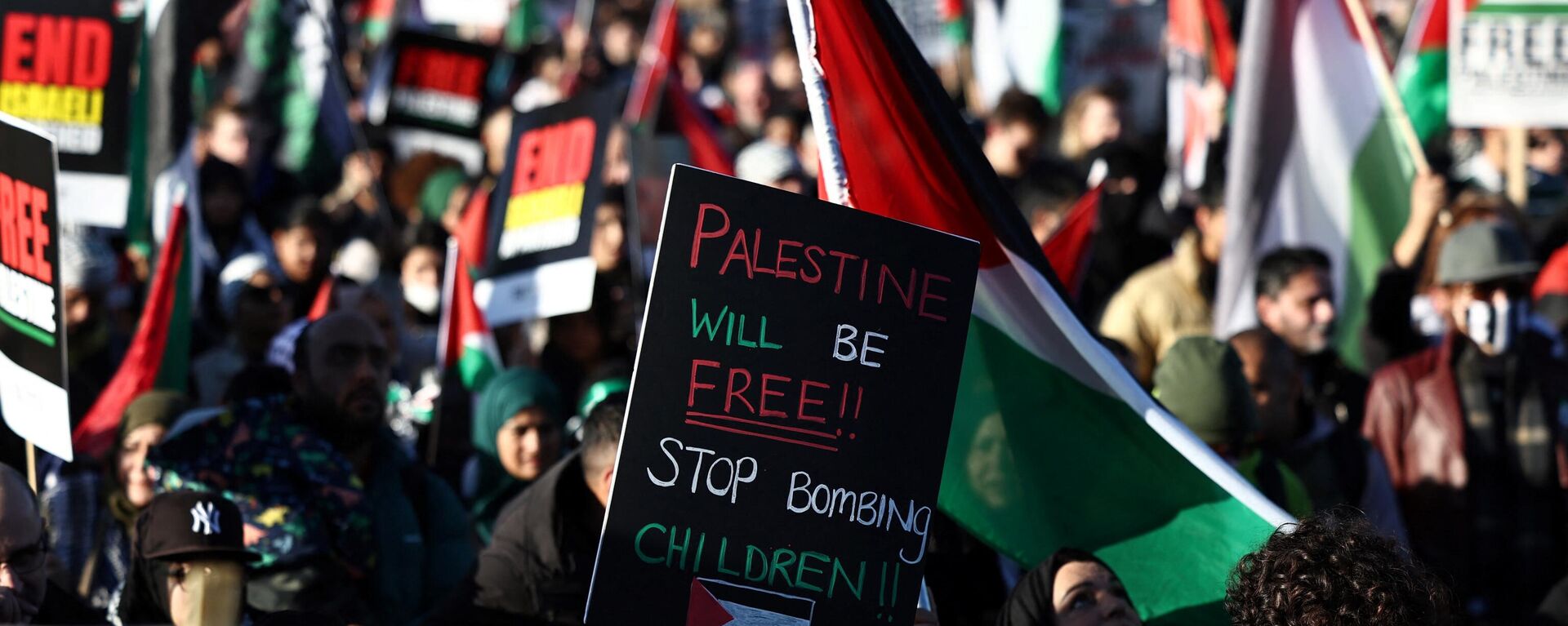 ¡Paren de bombardear niños!: Londres realiza  marcha masiva en favor del pueblo palestino  - Sputnik Mundo, 1920, 11.11.2023