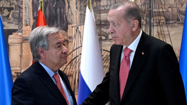 António Guterres y Recep Tauuip Erdogan - Sputnik Mundo
