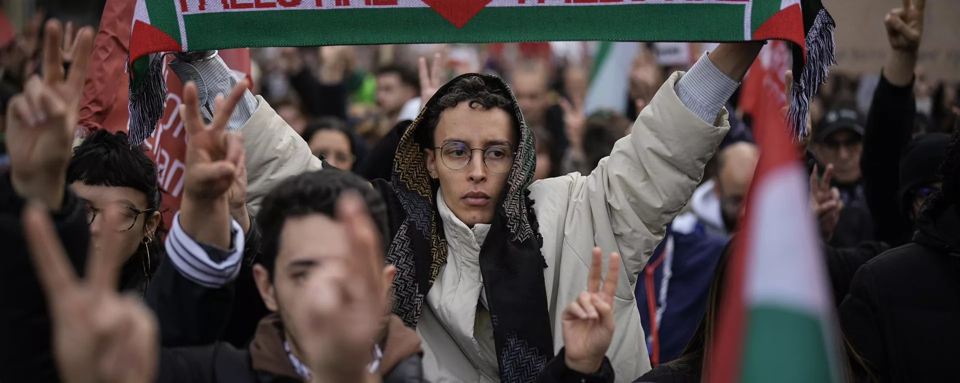 Una marcha en apoyo a Palestina en Francia (archivo) - Sputnik Mundo, 1920, 16.04.2024