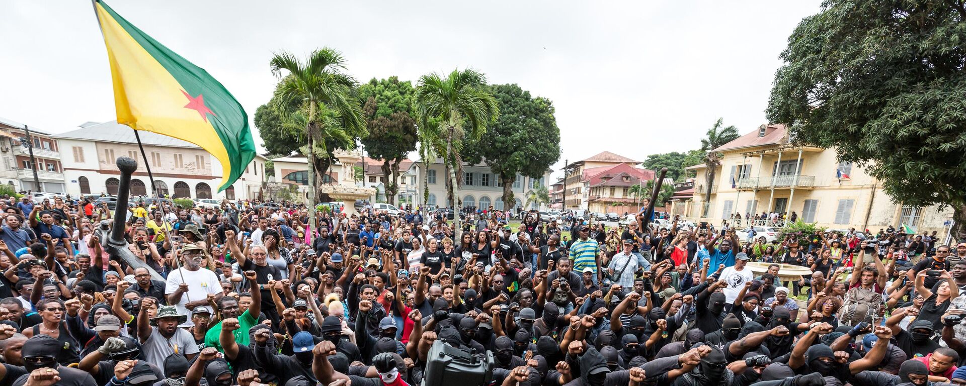Manifestantes en la Guayana Framcesa en 2017 (archivo) - Sputnik Mundo, 1920, 13.02.2024