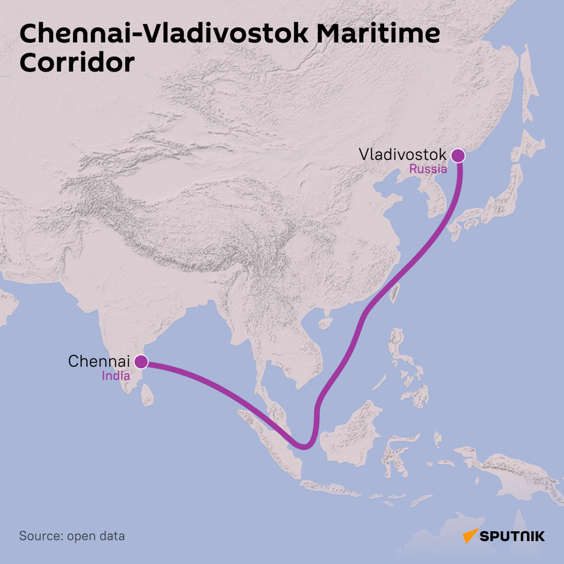Corredor marítimo Chennai-Vladivostok - Sputnik Mundo, 1920, 22.02.2024