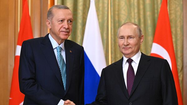 El presidente de Turquía, Recep Tayyip Erdogan, y el presidente de Rusia, Vladímir Putin, el 4 de septiembre, 2023 - Sputnik Mundo