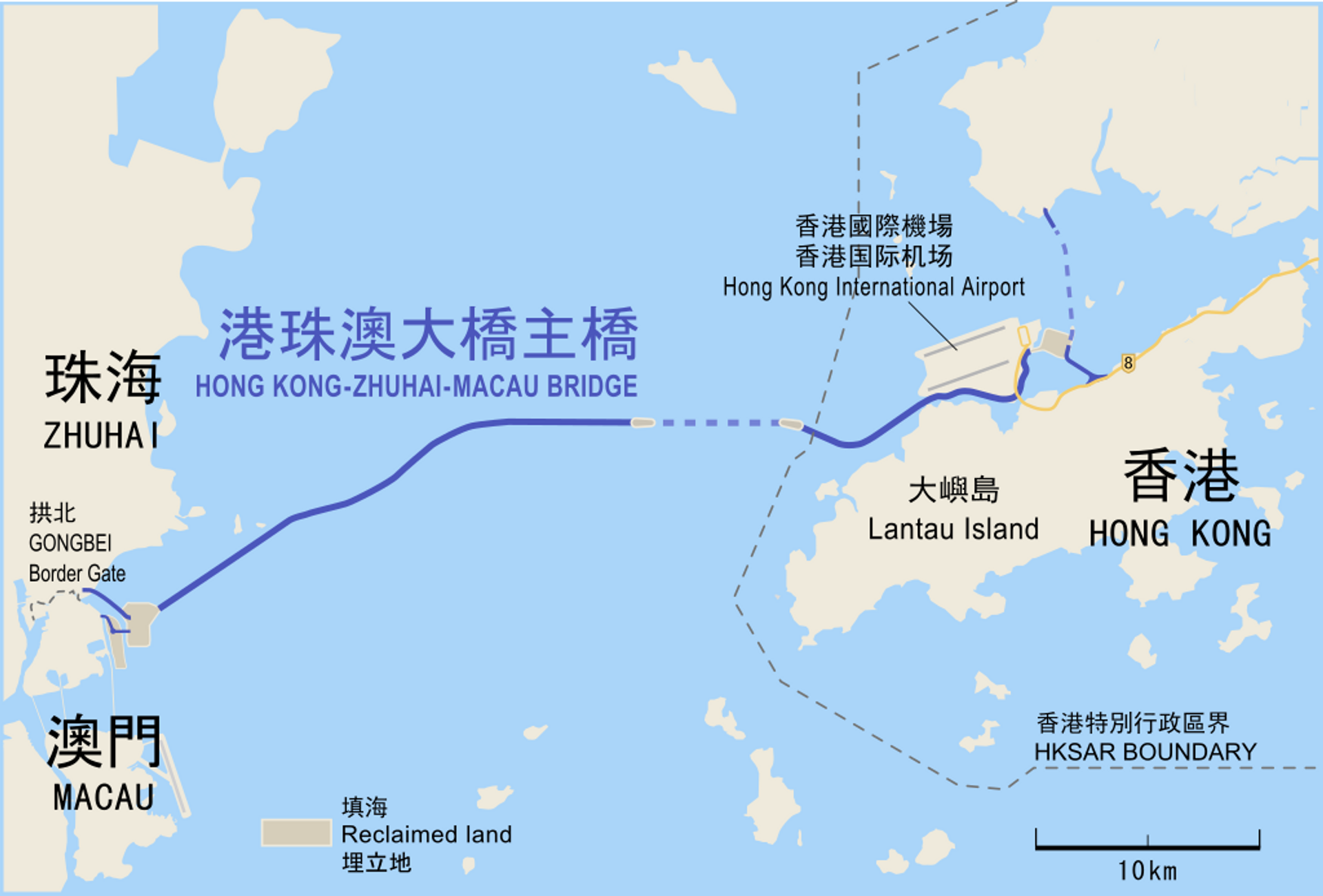Esquema del puente Hong Kong-Zhuhai-Macao - Sputnik Mundo, 1920, 13.03.2024