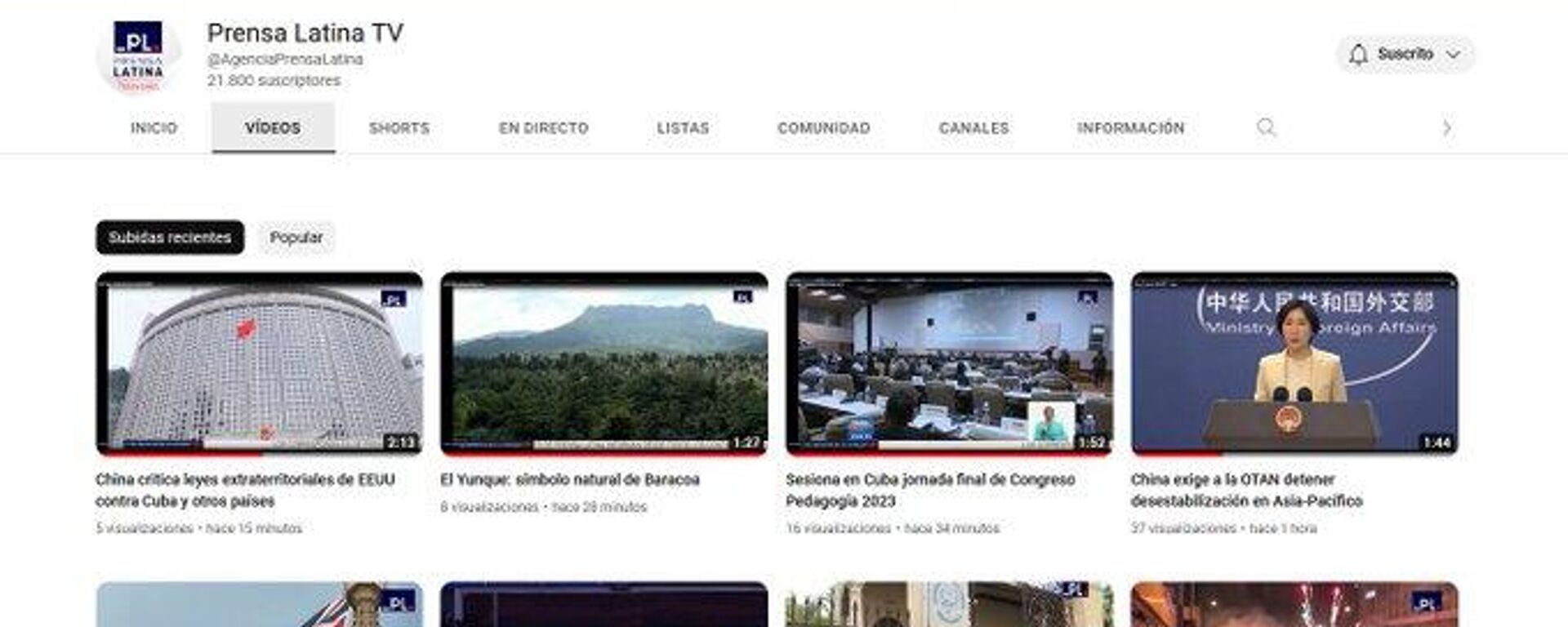 Captura de canal de YouTube de la agencia de noticias Prensa Latina - Sputnik Mundo, 1920, 17.03.2024