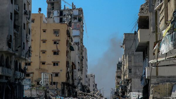 Destrucción causada por ataques israelíes en la ciudad de Gaza, el 25 de marzo de 2024 - Sputnik Mundo