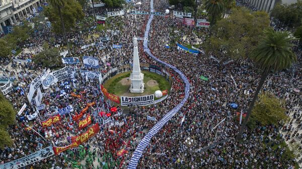 Manifestantes, Buenos Aires, Argentina - Sputnik Mundo