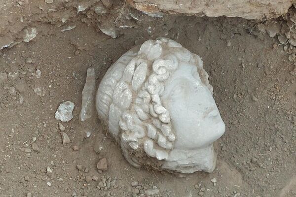 La cabeza de estatua de Apolo encontrada en Grecia - Sputnik Mundo