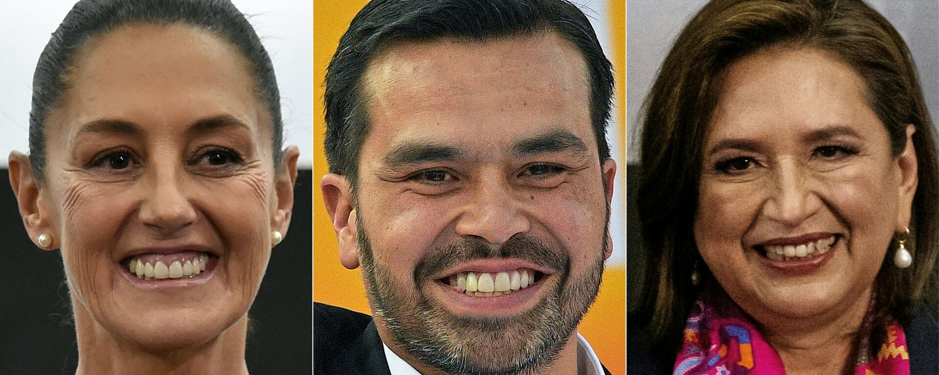 Los candidatos a la Presidencia de México: Claudia Sheinbaum, Jorge Álvarez Máynez y Xóchitl Gálvez. - Sputnik Mundo, 1920, 08.04.2024