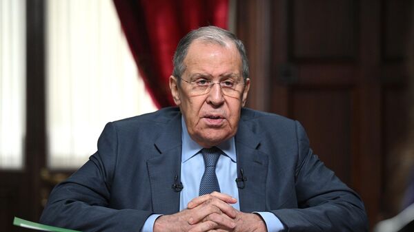 Serguéi Lavrov, el ministro de Asuntos Exteriores ruso,  durante una entrevista con Sputnik, 'Komsomolskaya Pravda' y 'Govorit Moskva', el 19 de abril de 2024  - Sputnik Mundo