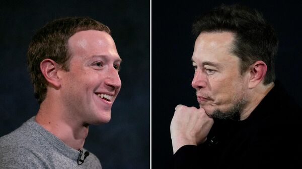 El CEO de Facebook, Mark Zuckerberg, y el empresario Elon Musk - Sputnik Mundo
