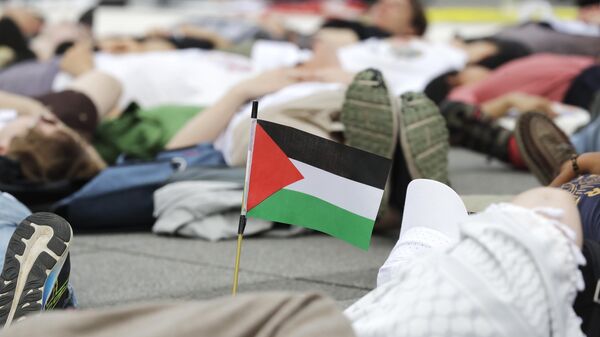Protesta a favor de Palestina - Sputnik Mundo