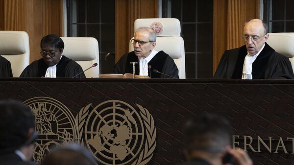 Audiencia ante la Corte Internacional de Justicia por la demanda de México contra Ecuador en La Haya, Países Bajos, el 1 de mayo de 2024 - Sputnik Mundo