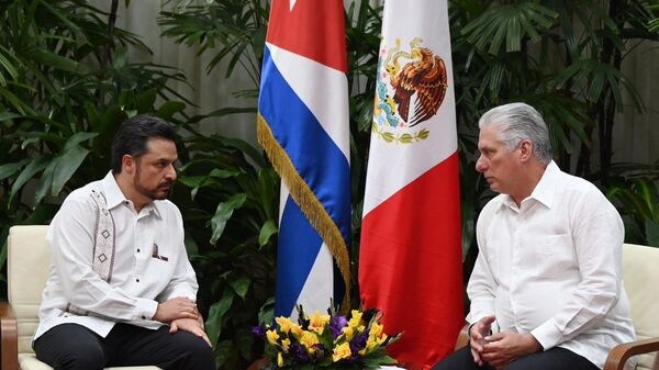 Zoé Robledo, titular del IMSS, y Miguel Díaz-Canel, presidente de Cuba - Sputnik Mundo
