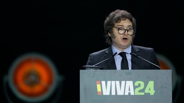 Javier Milei en el evento de Vox 'Europa Viva 24' en Madrid - Sputnik Mundo