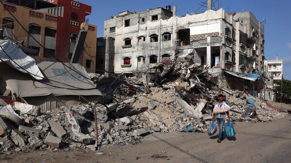 Edificio destruido en Rafah - Sputnik Mundo