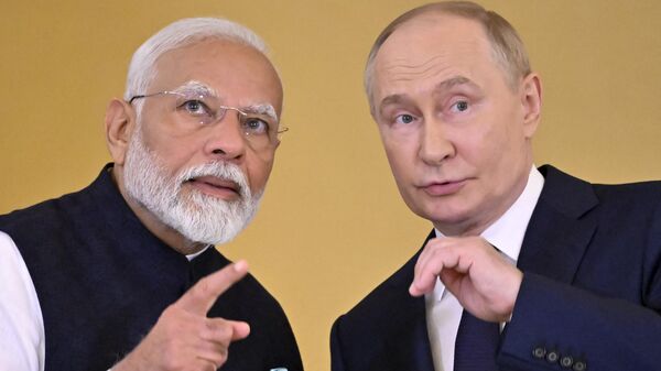 El primer ministro de la India, Narendra Modi, y el presidente ruso, Vladímir Putin. - Sputnik Mundo