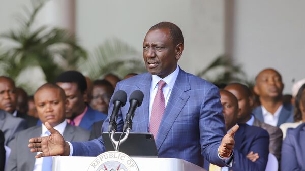 William Ruto, presidente de Kenia, pronuncia un discurso en la Casa de Estado en Nairobi, Kenia, el miércoles 26 de junio de 2024  - Sputnik Mundo