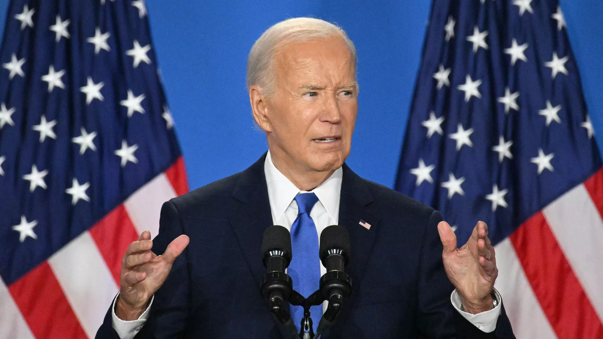 El presidente de EEUU, Joe Biden, durante la cumbre de la OTAN en Washington el 11 de julio de 2024 - Sputnik Mundo, 1920, 11.07.2024