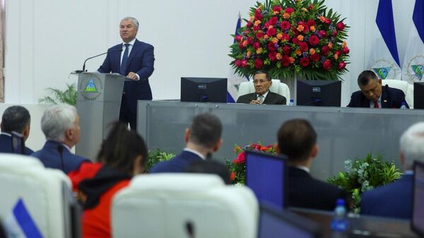 El presidente de la Duma de Rusia (Cámara baja del Parlamento), Viacheslav Volodin, en Nicaragua - Sputnik Mundo