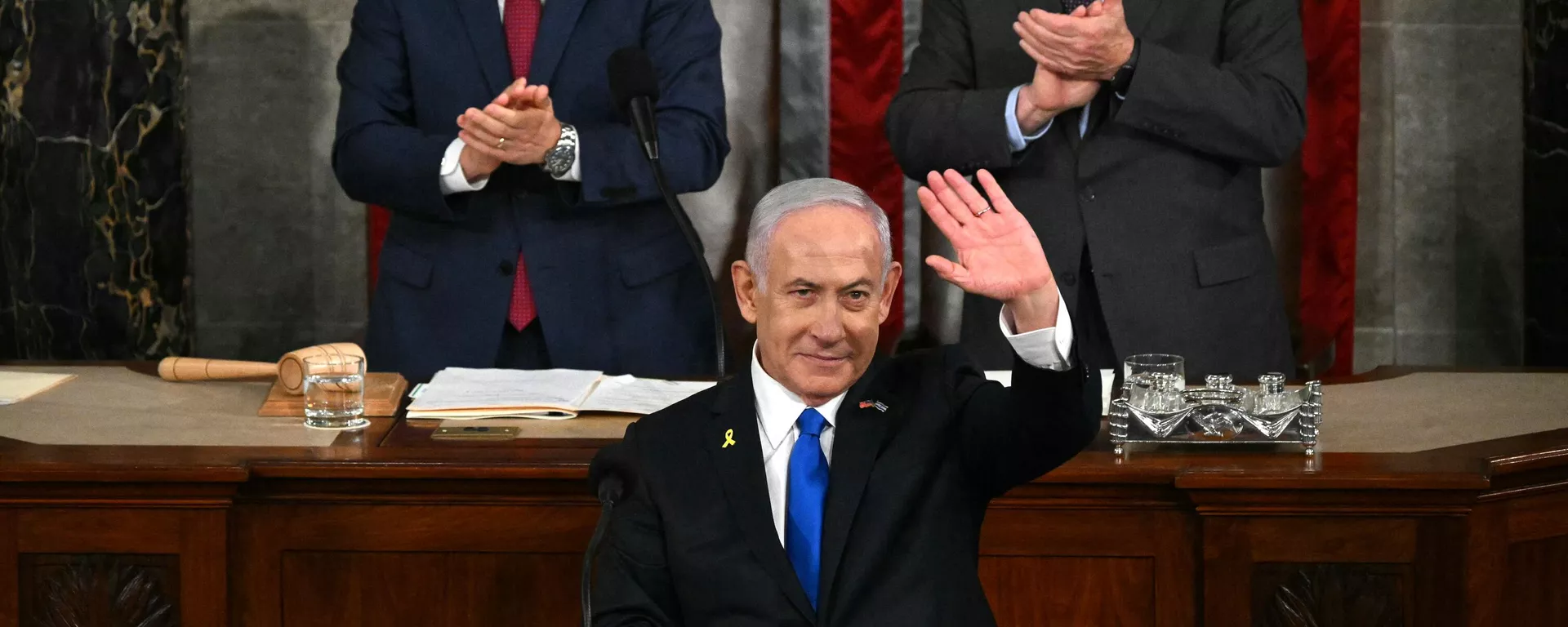 El primer ministro israelí Benjamin Netanyahu durante su discurso ante el Congreso de EEUU el 24 de julio de 2024 - Sputnik Mundo, 1920, 24.07.2024