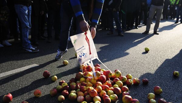 Productores de fruta y verdura polacos protestan en Varsovia contra el embargo ruso (Archivo) - Sputnik Mundo