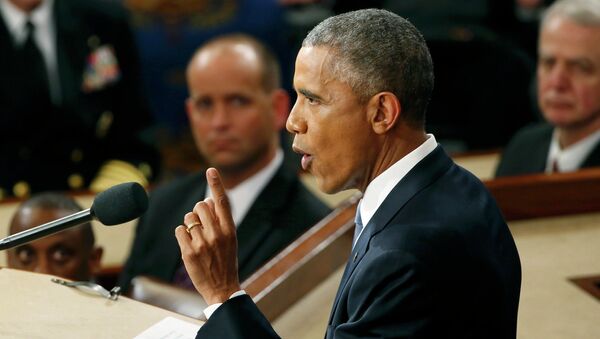 Президент США Барак Обама выступает перед Конгрессом, 21 января 2015 - Sputnik Mundo