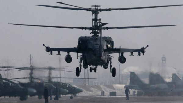 Un helícoptero Ka-52 Alligator (archivo) - Sputnik Mundo