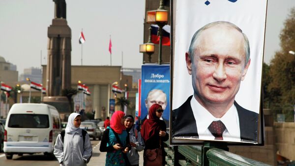 Retrato de Vladímir Putin en El Cairo - Sputnik Mundo