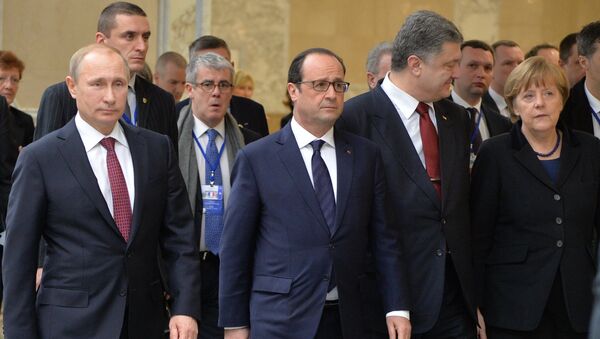 Переговоры лидеров России, Германии, Франции и Украины в Минске - Sputnik Mundo