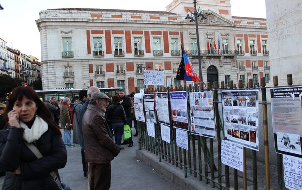 Manifestación en Madrid en el aniversario del cambio violento de Gobierno en Ucrania - Sputnik Mundo