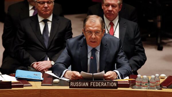 Russian Foreign Minister Sergey Lavrov addresses a meeting of the United Nations Security Council at the U.N. headquarters in New York, February 23, 2015 - Sputnik Mundo