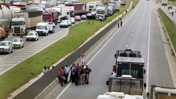 Protestas de camioneros en Brasil - Sputnik Mundo