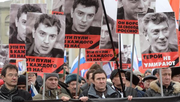 Траурный марш в память о политике Б.Немцове в Москве - Sputnik Mundo
