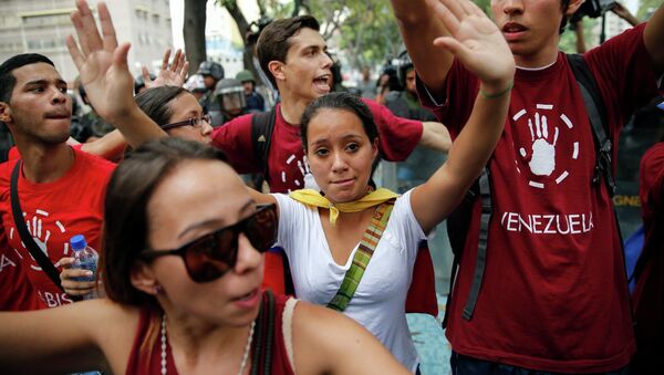 Manifestación estudiantil en Caracas (archivo) - Sputnik Mundo