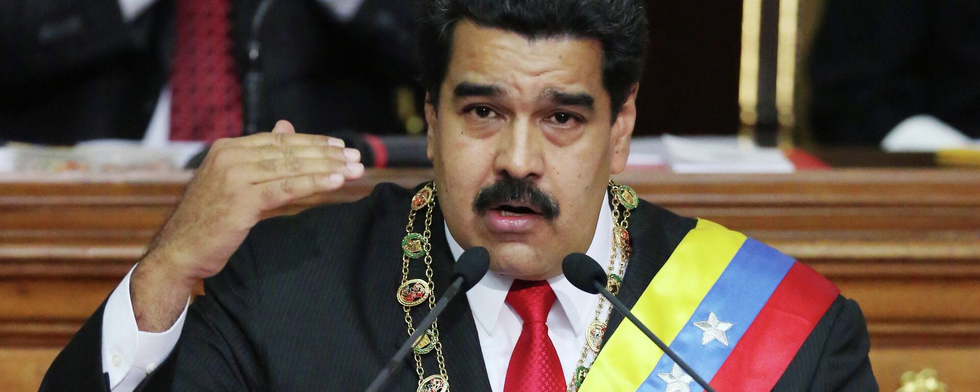 Venezuela's President Nicolas Maduro, speaks during the annual state-of-the-nation address at the National Assembly in Caracas, Venezuela, Wednesday, Jan 21, 2015 - Sputnik Mundo, 1920, 28.06.2021