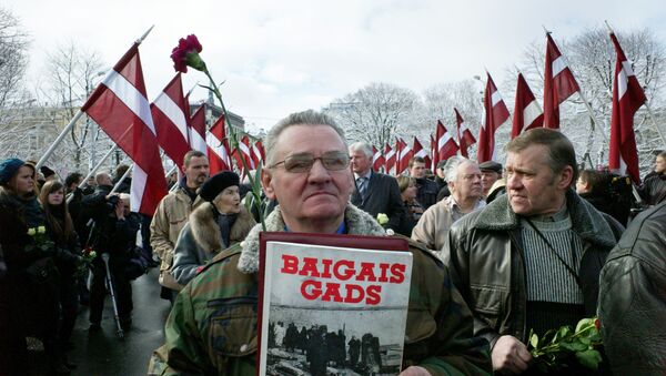 Marcha de los veteranos de las Waffen SS en Riga (archivo) - Sputnik Mundo