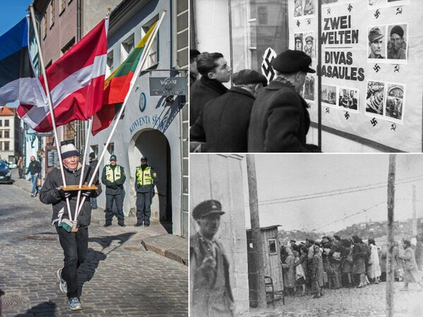 Procesión de los ex legionarios de SS en Riga y marchas nazis durante la II Guerra Mundial - Sputnik Mundo