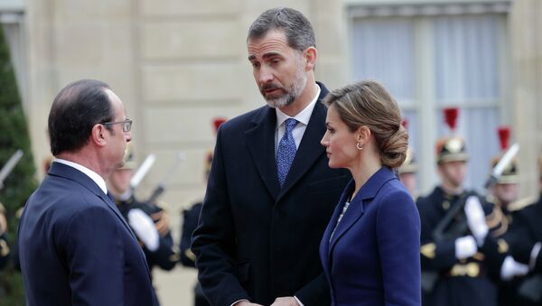 Presidente de Francia, François Hollande y el rey de España, Felipe VI - Sputnik Mundo